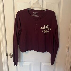 Los Angeles Cropped Maroon Long Sleeve